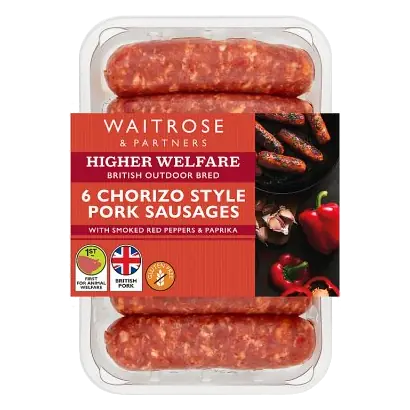 6 Chorizo Style Pork Sausages