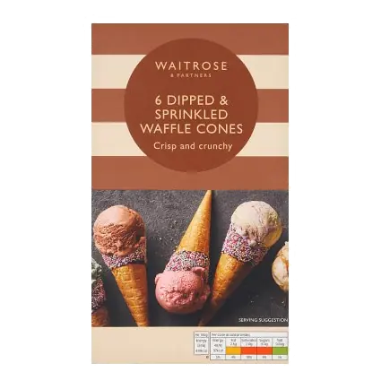6 Dipped and Sprinkled Waffle Cones