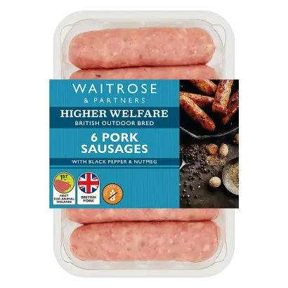 6 Pork Sausages with Pepper & Nutmeg
