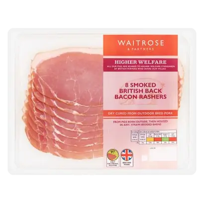 8 Beech Smoked Dry Cured Back Bacon Rashers
