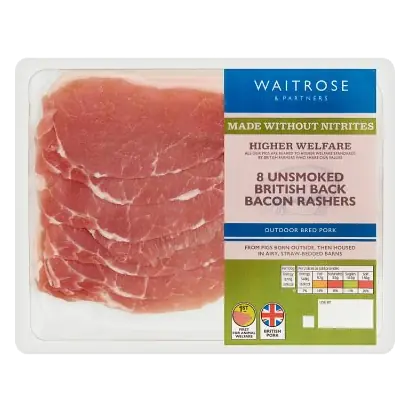 8 Made Without Nitrite Unsmoked Back Bacon Rashers