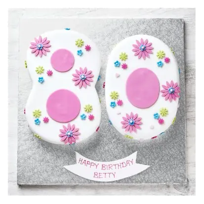 80th Birthday Flowers Cake