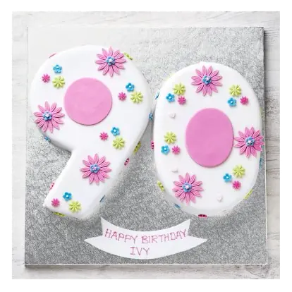 90th Birthday Flowers Cake