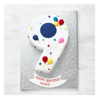 9th Birthday Balloon & Stars Cake