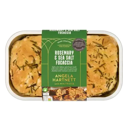 Angela Hartnett with Waitrose Rosemary & Sea Salt Focaccia