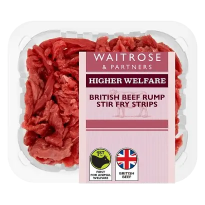British Native Breed Beef Rump Steak Stir Fry Strips