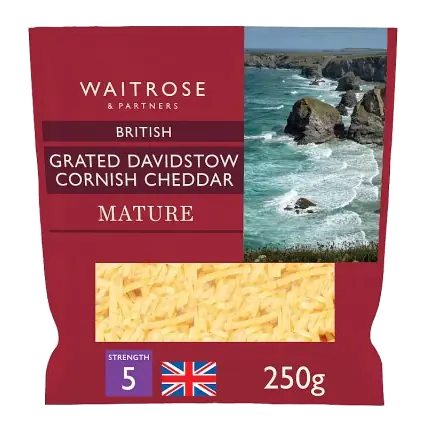 Davidstow Cornish Mature Grated Cheddar Cheese Strength 5