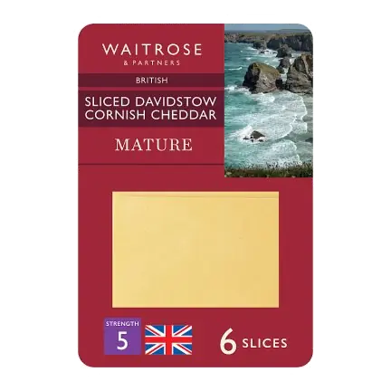 Davidstow Cornish Mature Sliced Cheddar Cheese Strength 5