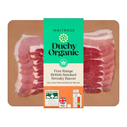 Duchy 8 Organic Smoked Dry Cured Streaky Back Bacon Rashers