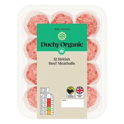 Duchy Organic 12 British Beef Meatballs