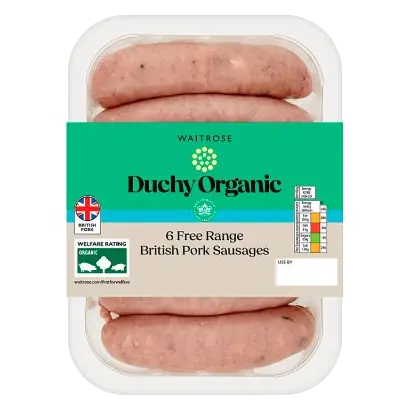 Duchy Organic 6 British Pork Sausages