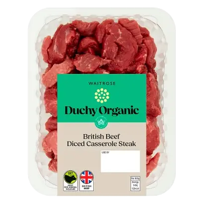 Duchy Organic British Beef Diced Casserole Steak