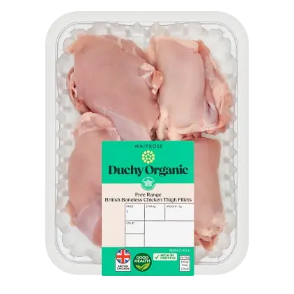 Duchy Organic Chicken Thigh Fillets, Skinless & Boneless