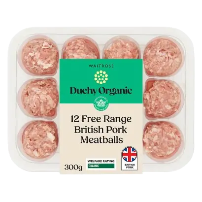 Duchy Organic Free Range British Pork 12 Meatballs