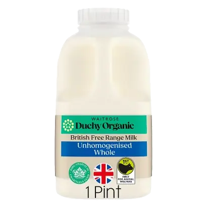 Duchy Organic Unhomogenised Whole Milk 1 Pint