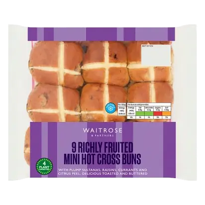 Easter 9 Richly Fruited Mini Hot Cross Buns