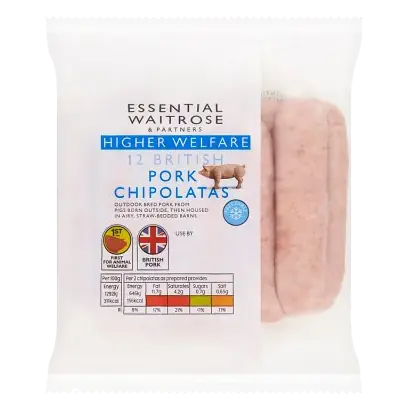 Essential 12 British Pork Chipolatas