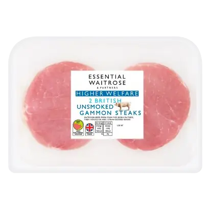 Essential 2 British Unsmoked Gammon Steaks