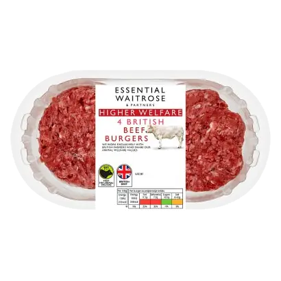Essential 4 British Beef Quarterpounder Burgers