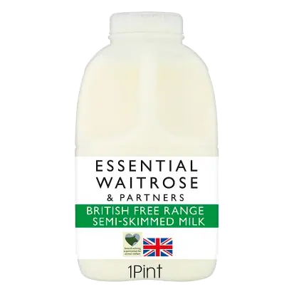 Essential British Free Range Semi-Skimmed Milk 1 Pint