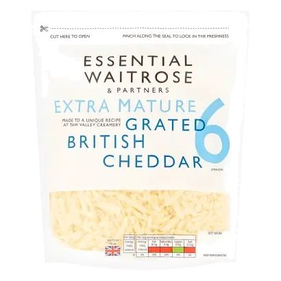 Essential Extra Mature Grated Cheddar Cheese Strength 6