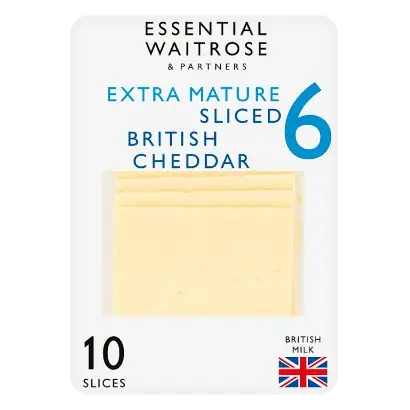 Essential Extra Mature Sliced Cheddar Cheese Strength 6