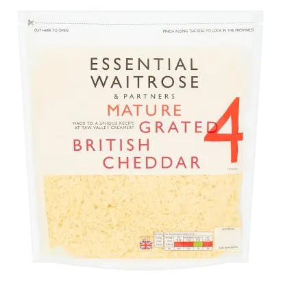 Essential Mature Grated Cheddar Cheese Strength 4 Large