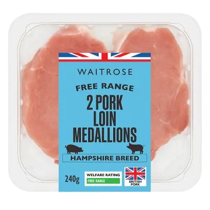 Free Range British Pork Hampshire Breed 2 Loin Medallions