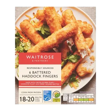 Frozen 6 Battered Haddock Fish Fingers
