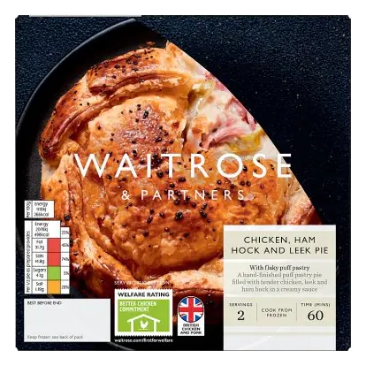 Frozen Chicken, Ham Hock & Leek Pie For 2