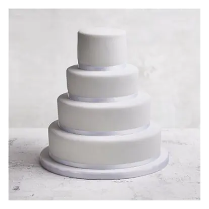 Golden Sponge Classic Ribbon Wedding Cake