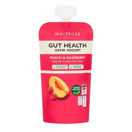 Gut Health Peach & Raspberry Kefir Yogurt