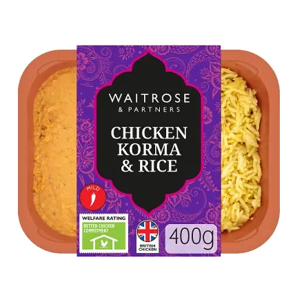 Indian Chicken Korma With Pilau Rice Curry for 1