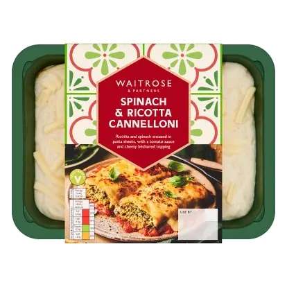 Italian Spinach & Ricotta Cannelloni for 1