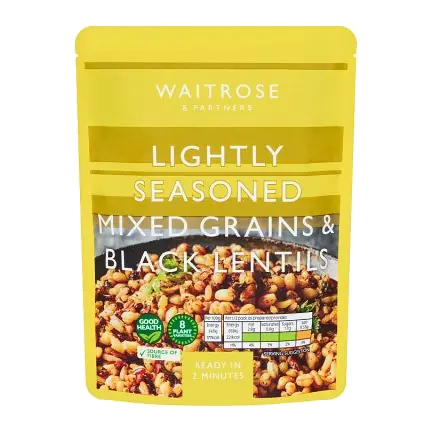 Lightly Seasoned Mixed Grains & Black Lentills