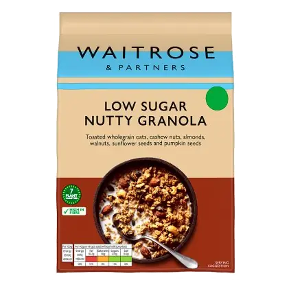 Low Sugar Nutty Granola Breakfast Cereal