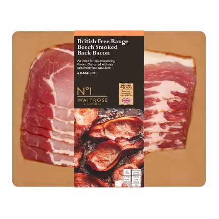No.1 6 Free Range Beech Smoked Dry Cured Back Bacon Rashers
