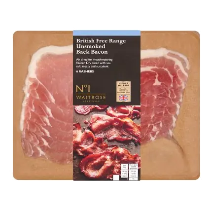 No.1 6 Free Range Unsmoked Dry Cured Back Bacon Rashers