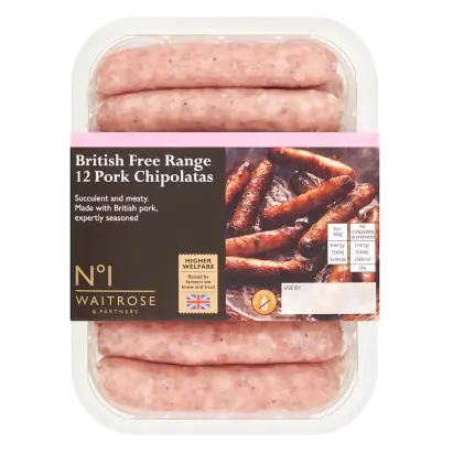 No.1 British Free Range 12 Pork Chipolatas