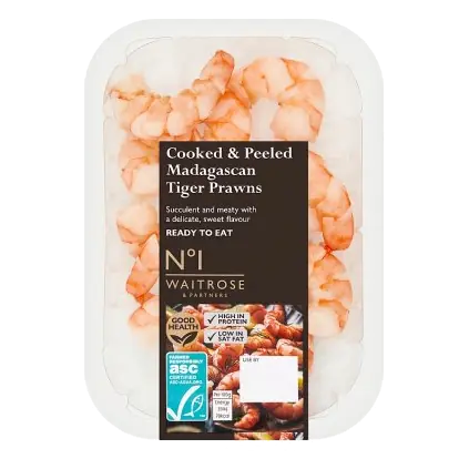 No.1 Cooked & Peeled Madagascan Tiger Prawns