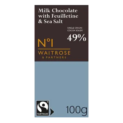 No.1 Fairtrade Milk Chocolate with Feuilletine & Sea Salt