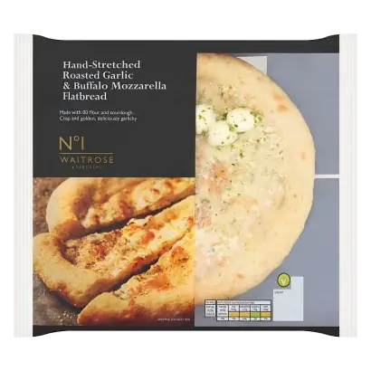 No.1 Hand-Stretched Roasted Garlic & Buffalo Mozzarella Flatbread