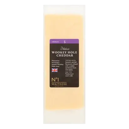 No. 1 Mature Wookey Hole Cheddar Cheese Strength 5