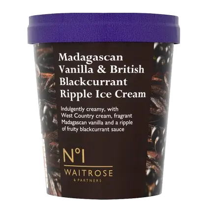 No.1 Vanilla & British Blackcurrant Ripple Ice Cream