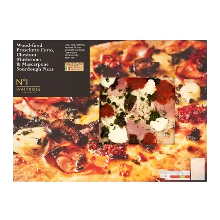 No.1 Wood-fired Prosciutto Cotto, Chestnut Mushroom & Mascarpone Sourdough Pizza