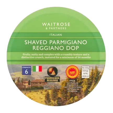 Parmigiano Reggiano DOP Shaved Parmesan Cheese Strength 6
