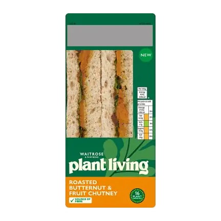 Plant Living Roasted Butternut & Fruit Chutney Sandwich