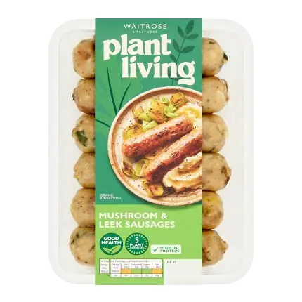 PlantLiving: Mushroom & Leek Sausages