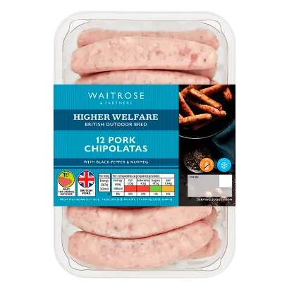 Pork Chipolatas with Pepper & Nutmeg