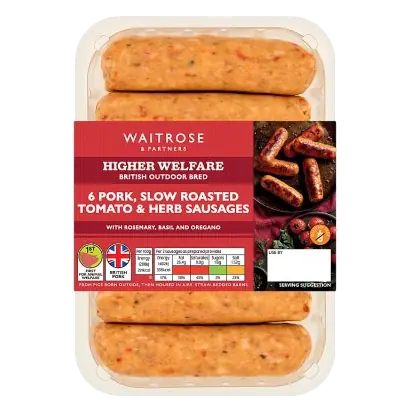 Pork Slow Roasted Tomato & Herb Sausages